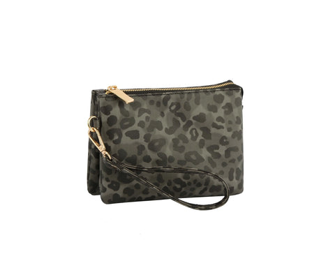 Leopard Print Small Clutch Wristlet