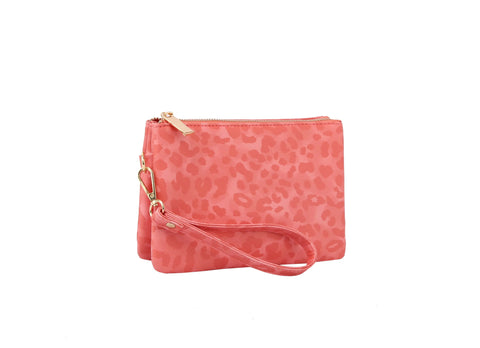 Leopard Print Small Clutch Wristlet