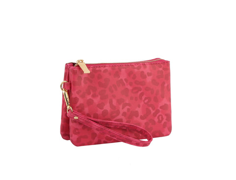 Leopard Print Small Clutch Wristlet