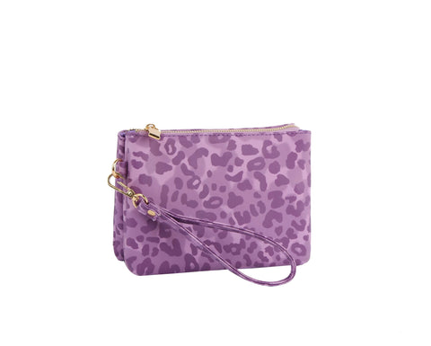 Leopard Print Small Clutch Wristlet