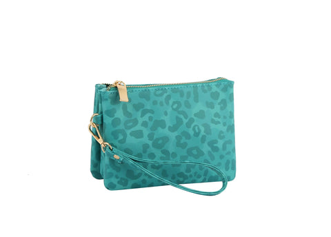 Leopard Print Small Clutch Wristlet