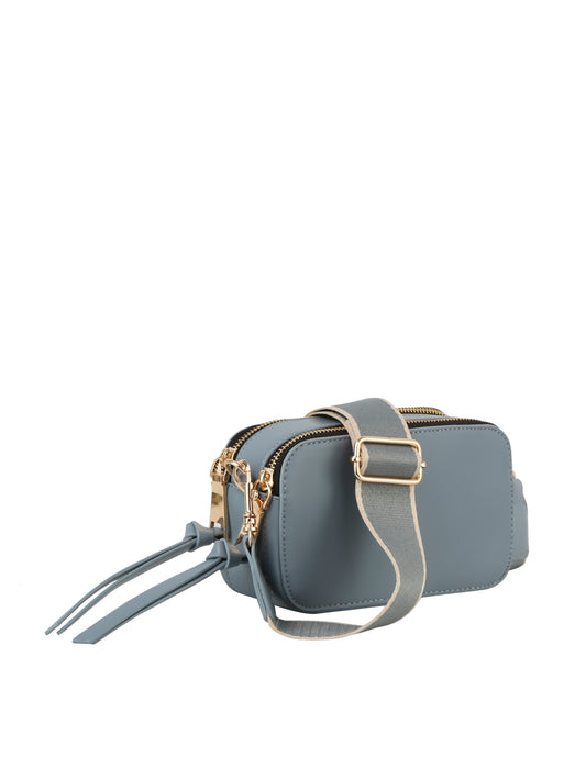 Dual Top Zip Crossbody Bag