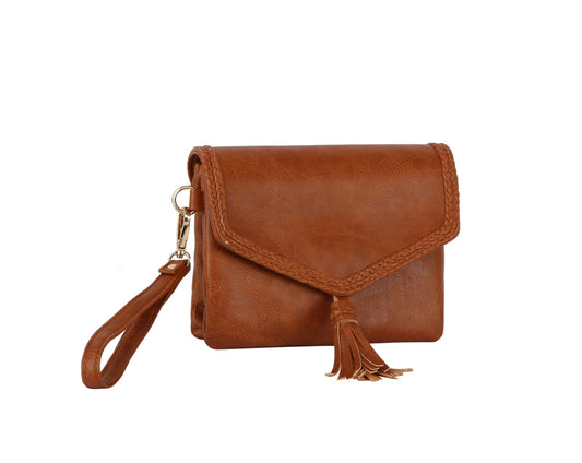 Tassel Accented Wristlet Crossbody