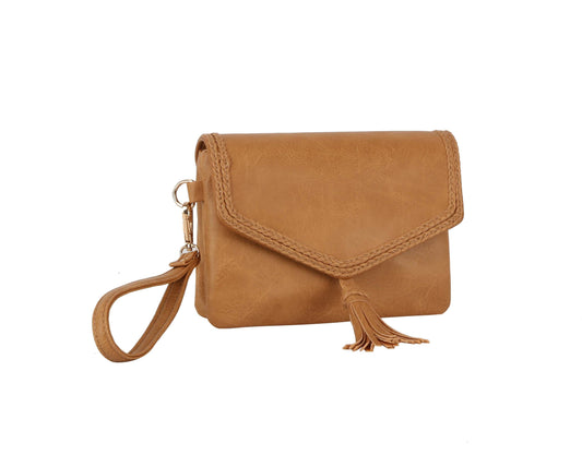 Tassel Accented Wristlet Crossbody