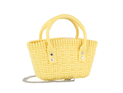 Woven Embossed Petite Jelly Hand Tote