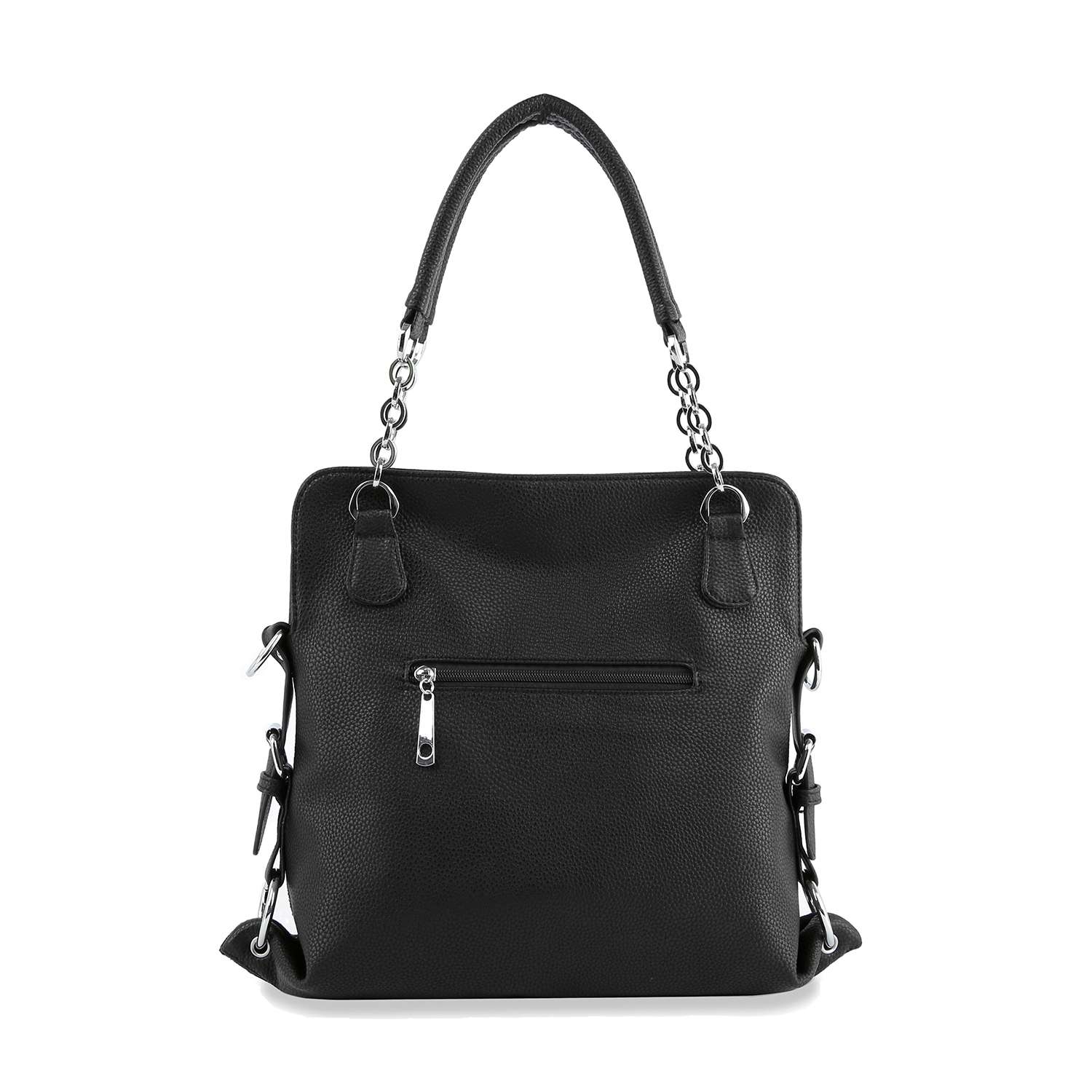 The Dazzling Rhinestone Butterfly Shoulder Bag features silver-tone hardware, a front zip pocket, side straps, a top handle, and a rectangular silhouette with a chic textured finish.