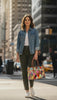 Genuine Leather Colorful Belted Tote Handbag