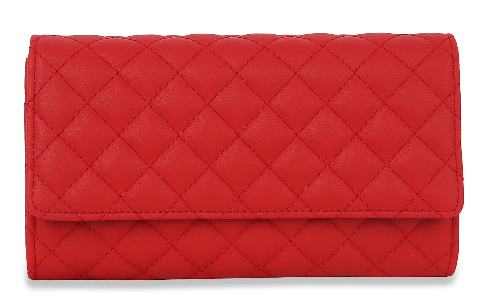 Quilted Convertible Wallet - Red