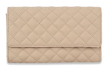 Quilted Convertible Wallet - Taupe