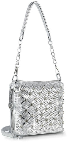 Spectacular Rhinestone Patterned Hobo Handbag