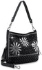 Daisy Rhinestone Hobo Handbag  - Black