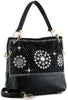 Unique Stone Pattern Hobo Handbag - Black