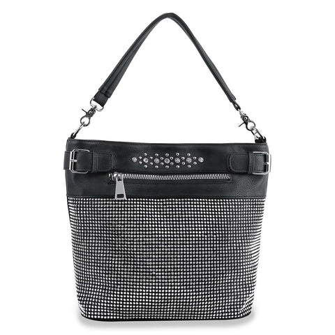 Front Pocket Convertible Shoulder Bag - Black