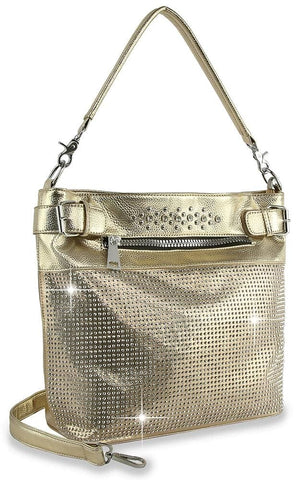 Front Pocket Convertible Shoulder Bag - Gold
