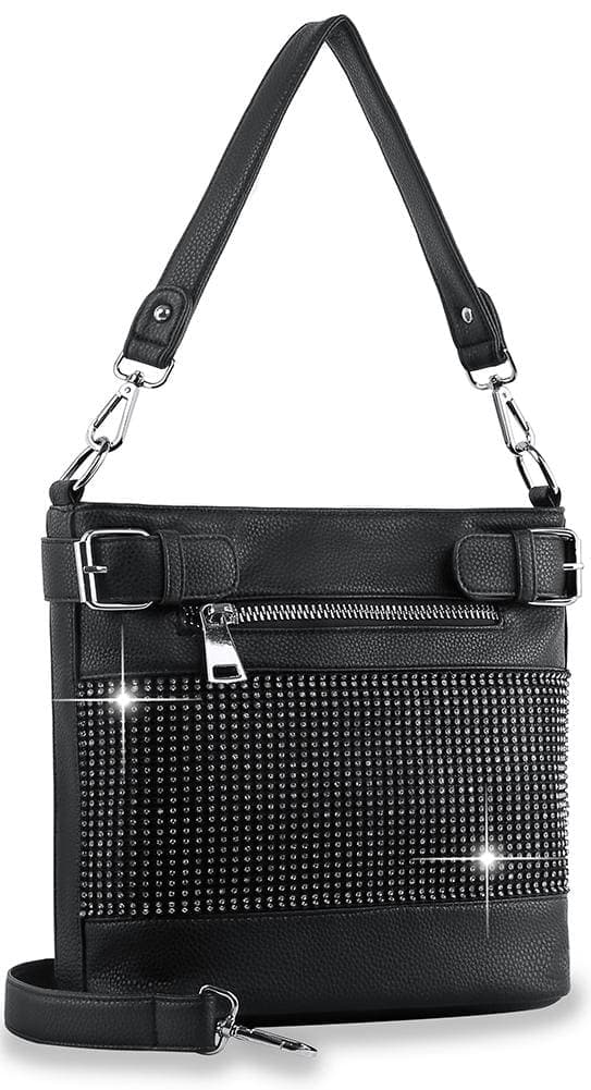 Front Pocket Sparkling Hobo - Black