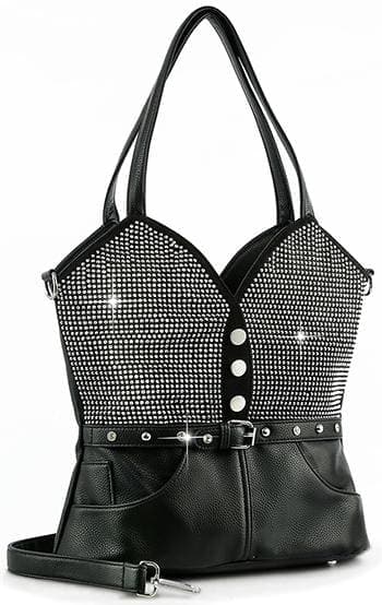 Corset Design Tote Handbag  - Black