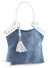 Tall Tassel Accented Tote Handbag