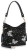 Sparkling Butterfly Hobo Handbag  - Black