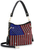 Rhinestone Flag Americana Shoulder Bag - Black