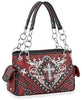 Western Rhinestone Cross Handbag - Red