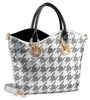 Houndstooth Rhinestone Design Elegant Tote
