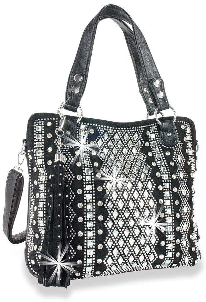 Dazzling Bling Pattern Tall Tote - Black