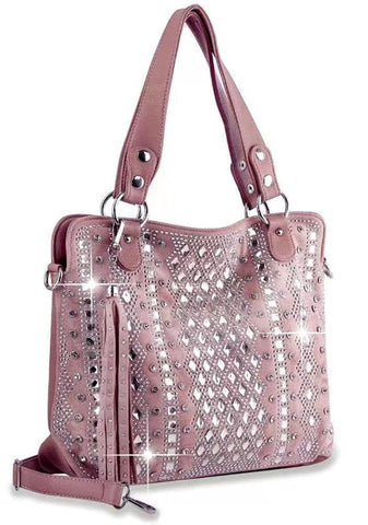 Dazzling Bling Pattern Tall Tote - Mauve