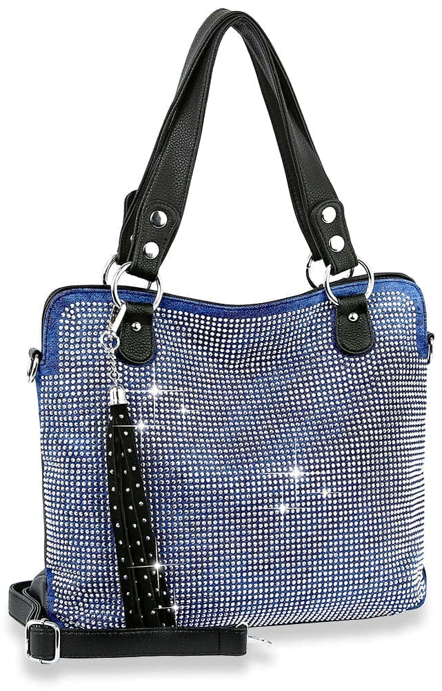 Dazzling Rhinstone Covered Denim Fashion Handbag