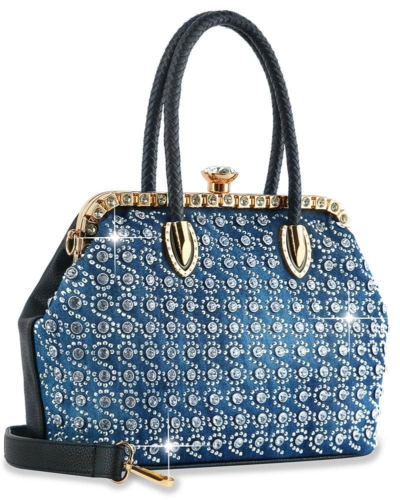 A-Frame Rhinestone Patterned Hand Tote