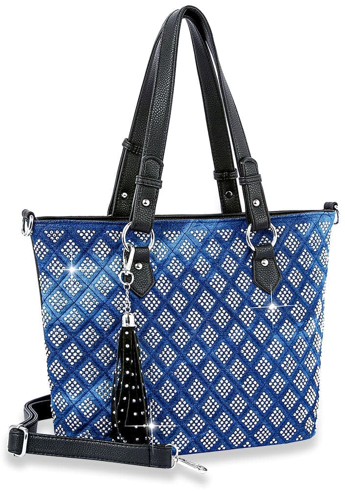 Quilted Rhinestone Patterned Tote