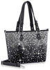 Glamorous Rhinestone Shopper Tote - Black