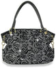 Ring Accented Layered Shoulder Bag - Black
