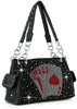 Playing Cards Design Rhinestone Handbag