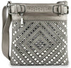 Rhinestone Covered Crossbody Sling - Pewter