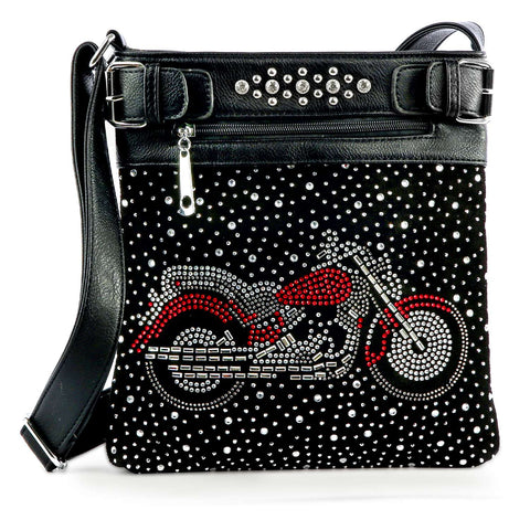 Motorcycle Design Crossbody Sling - Black