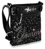 Glamma Design Rhinestone Bling Crossbody Sling - Black
