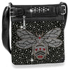 Rhinestone Bee Crossbody Sling - Black