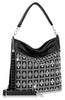 Sparkling Rhinestone Diamond Design Hobo - Black