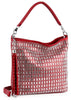 Tassel Accented Rhinestone Hobo Handbag