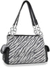 Zebra Design Rhinestone Handbag - Zebra