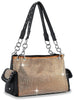 Ring Accented Sparkling Shoulder Bag - Bronze