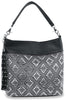 Rhinestone and Gem Design Hobo - Black