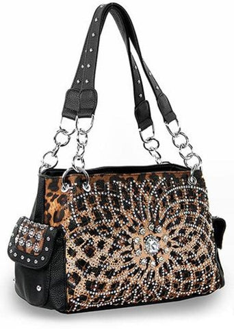 Bling Design Layered Leopard Handbag - Leopard