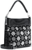 Rhinestone Argyle Design Hobo - Black