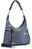 Side Pocket Rhinestone Hobo Handbag