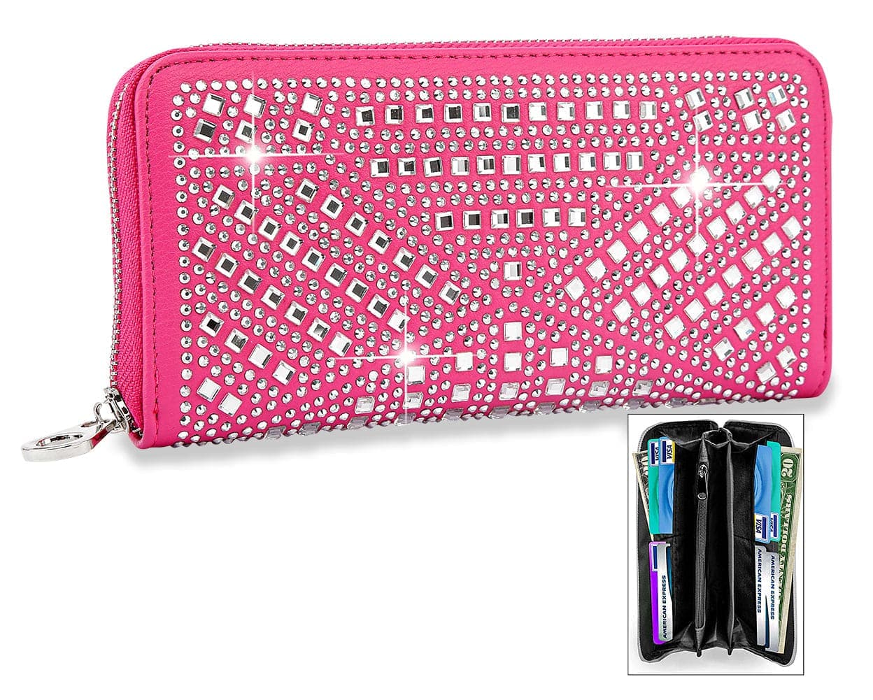 Rhinestone Design Accordion Wallet - Black – handbagexpress rhinestone-design-accordion-wallet-black-handbagexpress