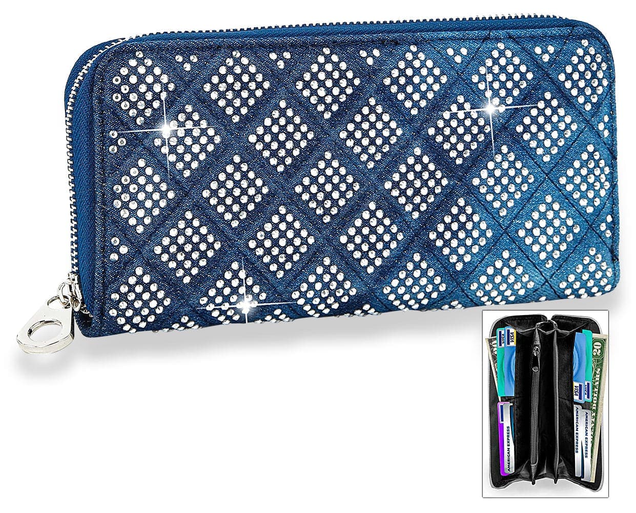 Quilted Diamond Pattern Accordion Wallet