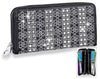 Rhinestone Design Accordion Wallet - Black