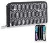 Rhinestone Bling Accordion Wallet - Black