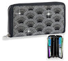 Modern Rhinestone Design Accordion Wallet - Black
